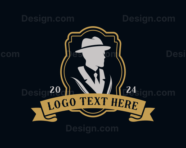 Gentleman Suit Hat Logo