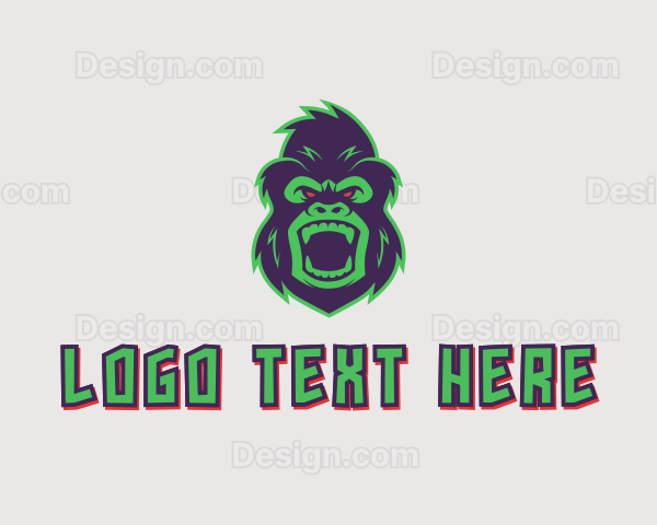 Angry Gorilla Animal Logo