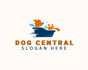 Bathtub Dog Grooming  logo design