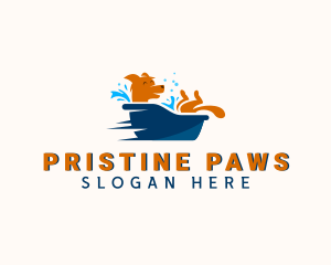 Bathtub Dog Grooming  logo design