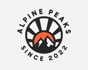 Sunset Mountain Peak logo design