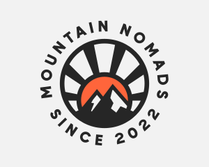 Sunset Mountain Peak logo design