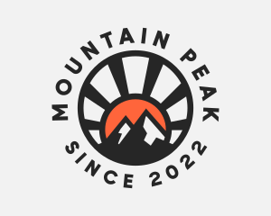 Sunset Mountain Peak logo design