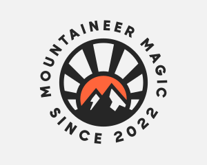 Sunset Mountain Peak logo design