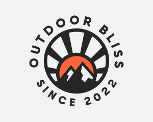 Sunset Mountain Peak logo design