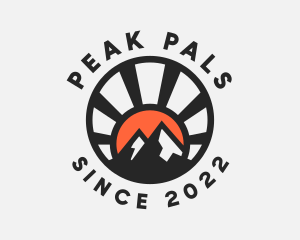 Sunset Mountain Peak logo design