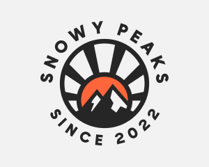 Sunset Mountain Peak logo design