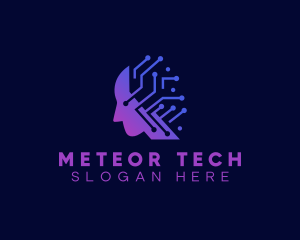 Artificial Intelligence Tech Circuit logo design