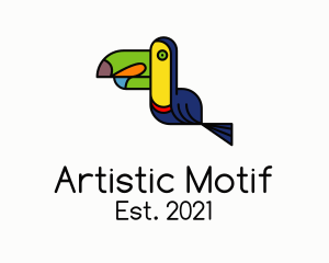 Artistic Fancy Toucan Bird logo design