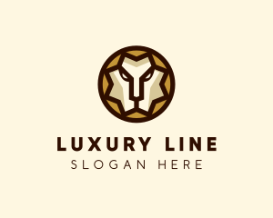 Luxury Sun Lion Crest  logo design