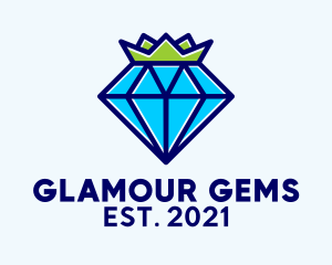 Royal Diamond Crystal Crown logo design