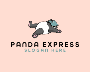 Sleeping Book Panda  logo design