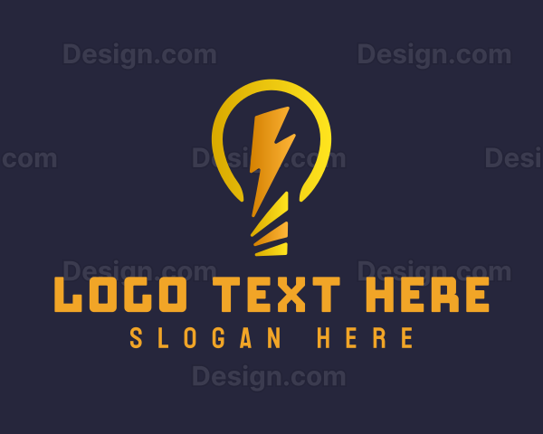 Light Bulb Lightning Bolt Logo