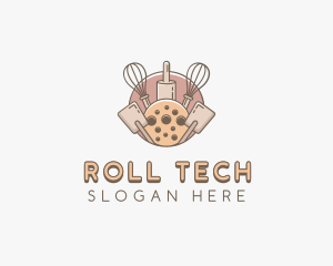 Whisk Rolling Pin Cookies logo design