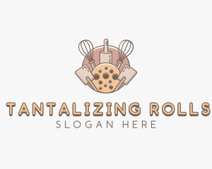 Whisk Rolling Pin Cookies logo design