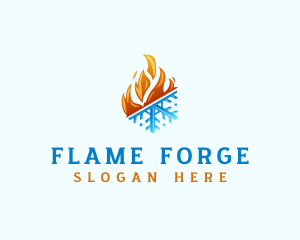 Ice Fire Thermal HVAC logo design