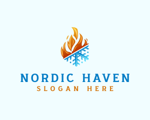 Ice Fire Thermal HVAC logo design