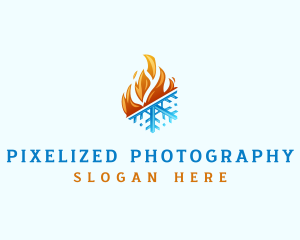 Ice Fire Thermal HVAC logo design