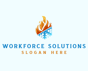 Ice Fire Thermal HVAC logo design