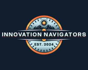 Mountain Navigation Compass logo design