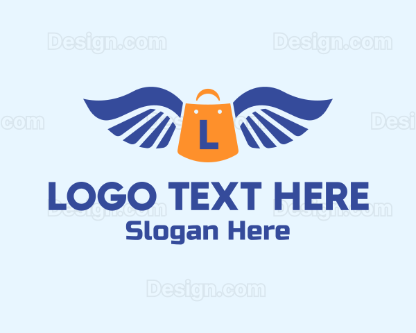 Shopping Wings Letter Logo