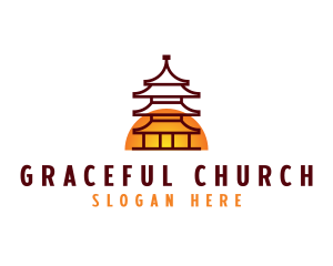 Pagoda Temple Shrine  Logo