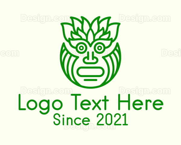 Leafy Tribal Mask Logo