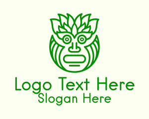 Leafy Tribal Mask Logo