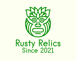 Leafy Tribal Mask logo design