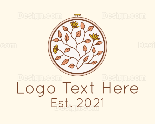 Autumn Flower Embroidery Logo