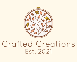 Autumn Flower Embroidery logo design