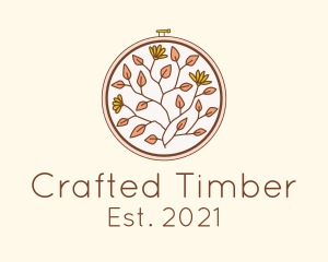 Autumn Flower Embroidery logo design