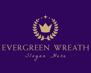 Sparkle Crown Wreath logo design