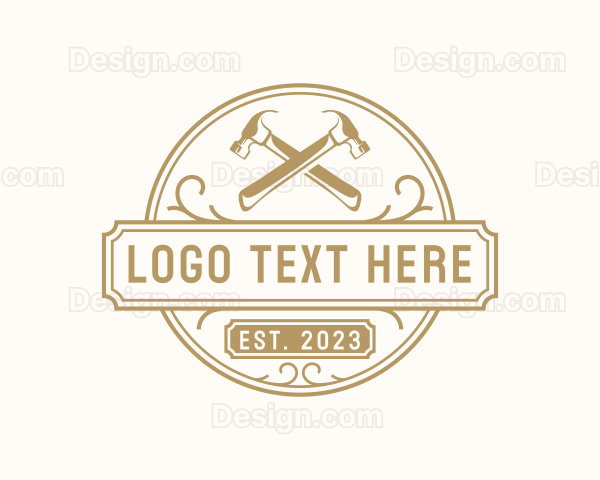 Hammer Carpentry Woodwork Logo