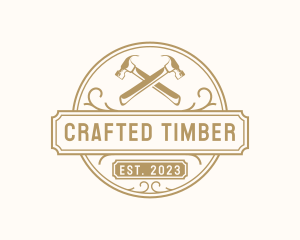 Hammer Carpentry Woodwork logo design