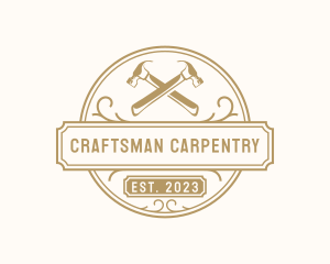 Hammer Carpentry Woodwork logo design