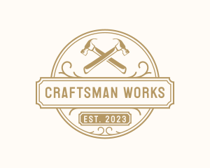 Hammer Carpentry Woodwork logo design