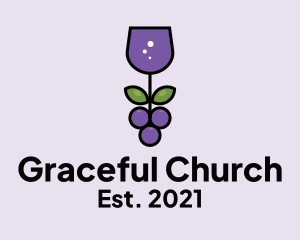 Wine Glass Grape  logo