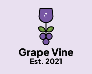 Wine Glass Grape  logo