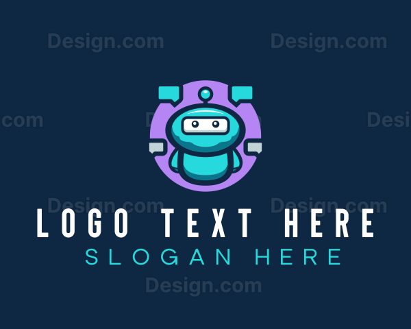 Cute Robot Messaging Logo