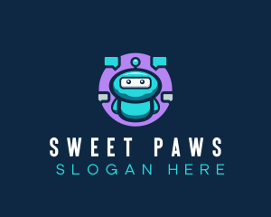 Cute Robot Messaging logo design