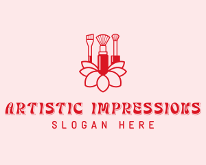 Feminine Makeup Brush  logo design