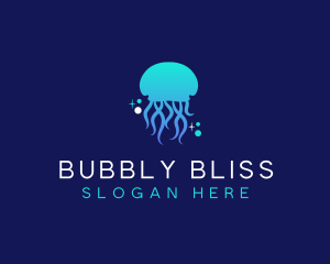 Ocean Marine Jellyfish logo design