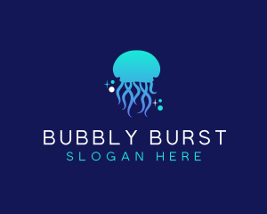 Ocean Marine Jellyfish logo design