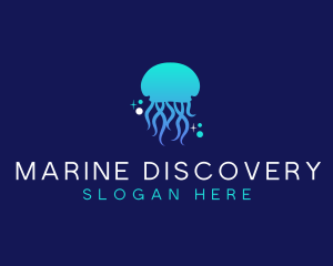 Ocean Marine Jellyfish logo design