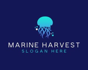 Ocean Marine Jellyfish logo design