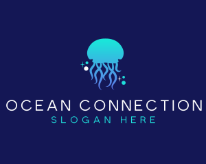 Ocean Marine Jellyfish logo