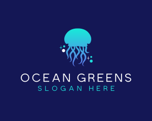 Ocean Marine Jellyfish logo design