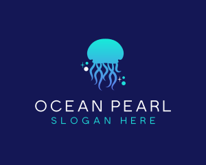 Ocean Marine Jellyfish logo design