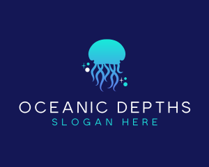 Ocean Marine Jellyfish logo design